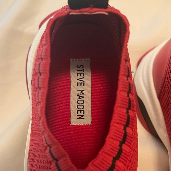 Steve Madden Red Medina Velcro Sneakers - Picture 6 of 9